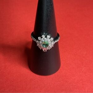 ⭐️Bomb Party RBP3670 “Lovely Oasis” LC Crystal on Rhodium Size 10 Ring NWT